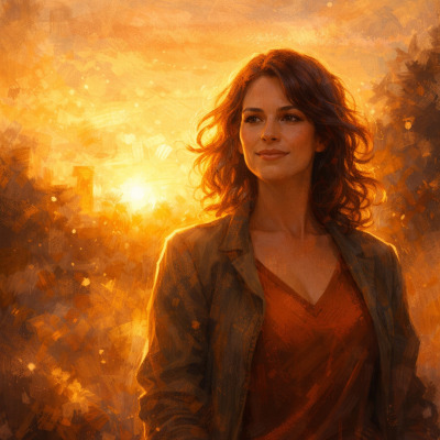 ChatGPT generated image showing an impresionist style painting of a woman.
