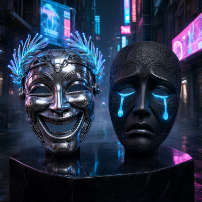 Melpo and Thalia the comedy and tragedy masks.